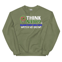 Load image into Gallery viewer, THINK GREEN & Watch US Grow!  - Unisex Sweatshirt