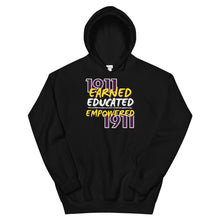 Load image into Gallery viewer, 1911 OMEGA PSI PHI - EARNED...EDUCATED...EMPOWERED - Unisex Hoodie