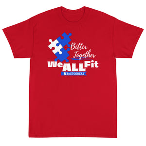 We ALL Fit - RED (Puzzle Pieces) Short Sleeve T-Shirt