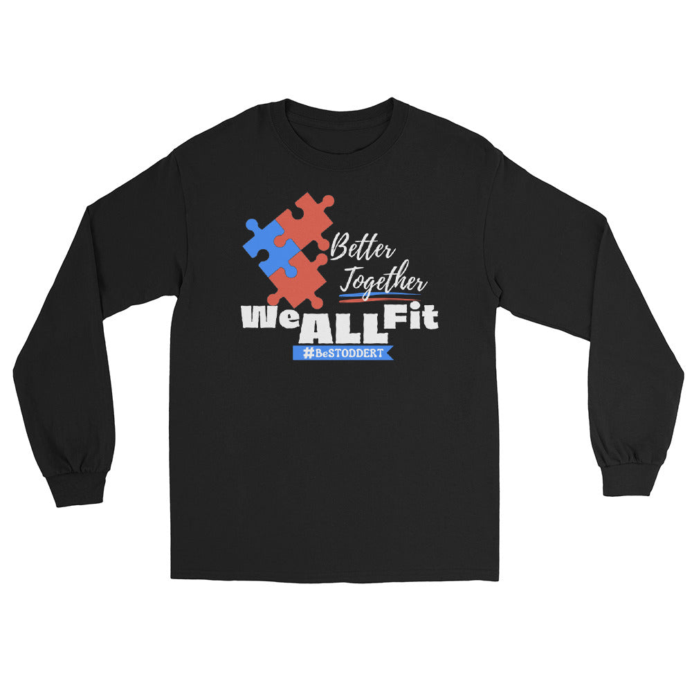 We ALL Fit - BLACK (Puzzle Pieces) - Men’s Long Sleeve Shirt