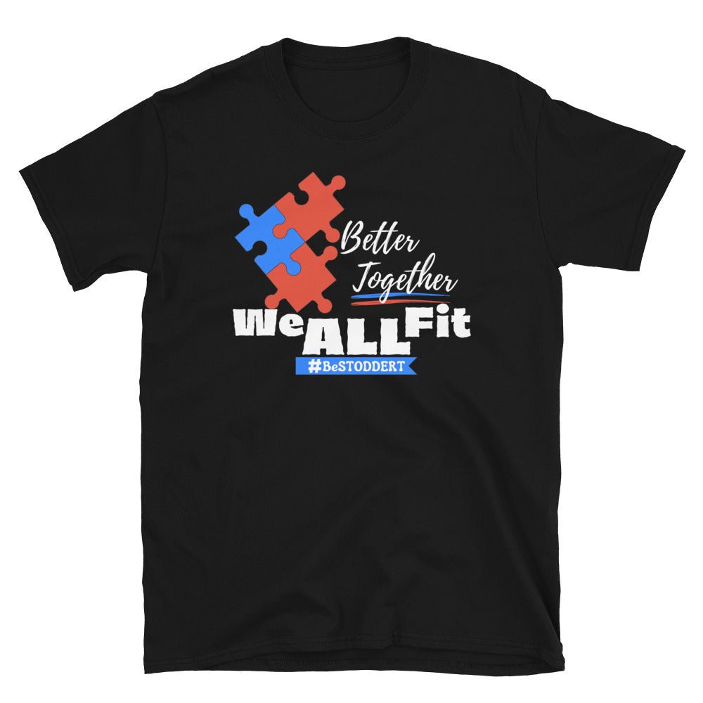 We ALL Fit - BLACK (Puzzle Pieces) - Short-Sleeve Unisex T-Shirt