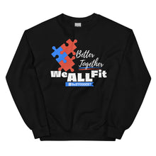 Load image into Gallery viewer, We ALL Fit - BLACK (Puzzle Pieces) - Unisex Sweatshirt
