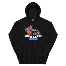 Load image into Gallery viewer, We ALL Fit - BLACK (Puzzle Pieces) - Unisex Hoodie
