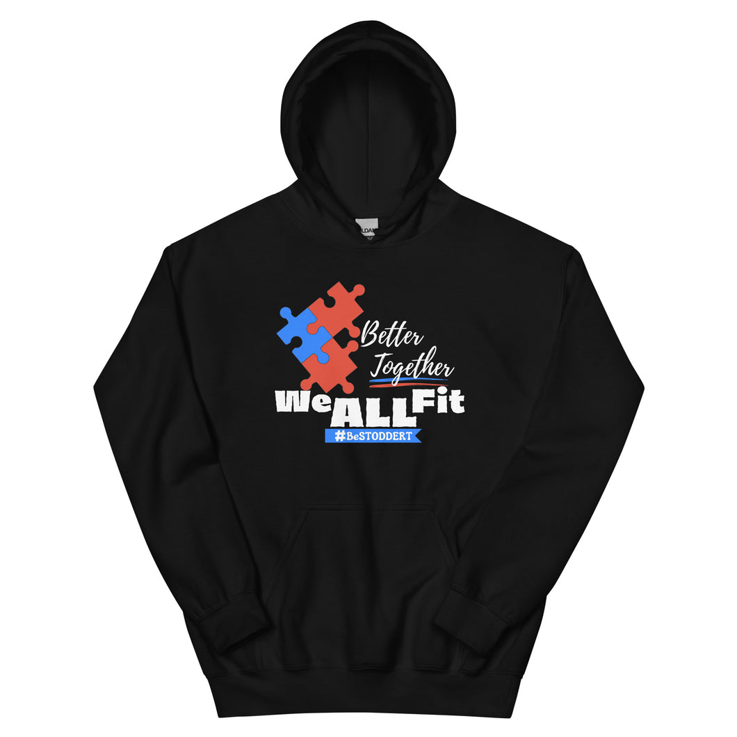 We ALL Fit - BLACK (Puzzle Pieces) - Unisex Hoodie