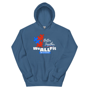 We ALL Fit - BLACK (Puzzle Pieces) - Unisex Hoodie