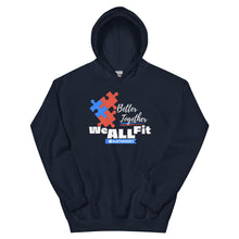 Load image into Gallery viewer, We ALL Fit - BLACK (Puzzle Pieces) - Unisex Hoodie
